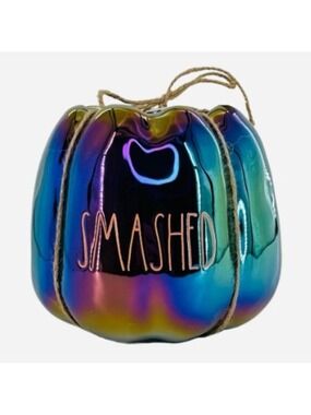 RAE DUNN SMASHED TALL PUMPKIN PLANTER LUSTER FINISH ARTISAN COLLECTION